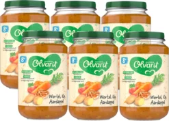 Olvarit Baby Food 8+ Mois - Légumes à Grignoter - Poulet Aux Pommes De Terre Et Aux Carottes - 6x200 Grammes -Bébé Soldes Boutique 1200x862 1