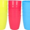 30x Verres à Eau/jus/limonade En Plastique Incassable 300 ML En Vert-rose-bleu - Camping/anniversaire/tout-petits/tout-petits