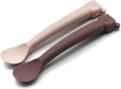 Set De Cuillères Lili The Bear - Blush/prune - Cuillère Enfant En Siliconen - The Cotton Cloud