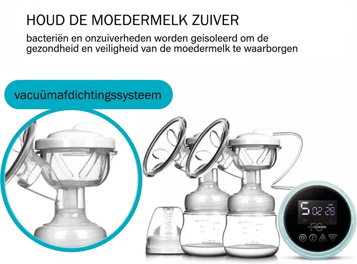 ForGoods® - Double électrique Tire - Lait - Pompe à Lait électrique Double - Tire-laits - Tire - Lait Automatique Double (rose) - Affichage Y Compris Les LED - L' Allaitement 9 ForGoods® - Double électrique Tire - Lait - Pompe à Lait électrique Double - Tire-laits - Tire - Lait Automatique Double (rose) - Affichage Y Compris Les LED - L' Allaitement – Image 9