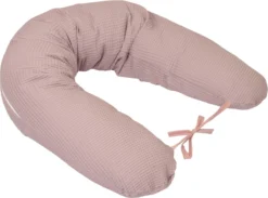 MamaLoes Amy Waffle Coussin D'allaitement Pour Bébé, Housse Lavable En 100% Coton, Vieux Rose ML2090