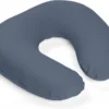Doomoo Softy - Petit Coussin D'allaitement - Billes Ultra Fines Et Silencieuses - Coton Organique - 150 Cm - Tetra Jersey Blue