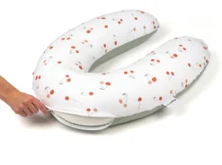 Doomoo Buddy Cover - Housse Pour Coussin D'allaitement Buddy - Coton Organique - 180 Cm - Cherries Green -Bébé Soldes Boutique 1200x892