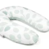 Doomoo Buddy - Coussin D'allaitement Et De Grossesse - Coton Organique - 180cm - Leaves Aqua Green