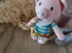 Chaîne De Tétine Avec Naam - Chaîne De Tétine Personnalisée - Cadeau De Douche De Bébé - Cadeau Personnalisé - Chaîne Pour Tétine - Léopard Yellow Doux