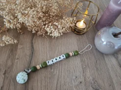 Attache Tétine Avec Naam - Attache Tétine Personnalisée - Cadeau Maternité - Cadeau Personnalisé - Chaîne Pour Tétine - Fleur De Wood Vert -Bébé Soldes Boutique 1200x900 24