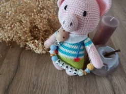 Attache Tétine Avec Naam - Attache Tétine Personnalisée - Cadeau Maternité - Cadeau Personnalisé - Chaîne Pour Tétine - Miel Blue