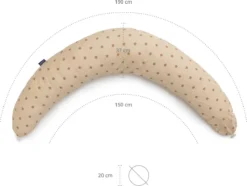 Lumaland Coussin D'allaitement Coussin De Grossesse Coussin De Couchage Latéral Avec Housse 100% Coton étoiles Beige / Marron 190 X 150 X 37 X 20 Cm -Bébé Soldes Boutique 1200x903 11