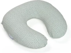 Doomoo Softy - Petit Coussin D'allaitement - Billes Ultra Fines Et Silencieuses - Coton Organique - 150 Cm - Cloudy Kaki