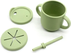 Neuf - Vaisselle En Silicone Pour Bébé - Antidérapante - Vert - Cadeau De Maternité - Coffret Cadeau - Couverts Pour Enfants - Sans BPA -Bébé Soldes Boutique 1200x909 2