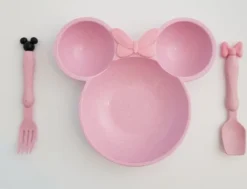 Eco Amicale Blé Fibre De Paille Incassable Tout - Petit Bébé Assiette à Dîner Services De Table Pour Enfants, Dîner Set Pour Les Enfants, Dîner Pour Enfants Set 3 Pièces, Minnie Rose -Bébé Soldes Boutique 1200x916 14