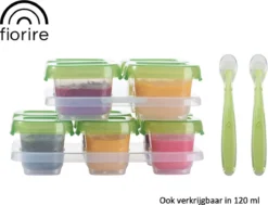 Fiorire Boîtes De Conservation Des Aliments Pour Nourriture Pour Bébé Avec Cuillère Offerte - Sans BPA - Contenants De Congélation - 6 X 60 Ml -Bébé Soldes Boutique 1200x920 4