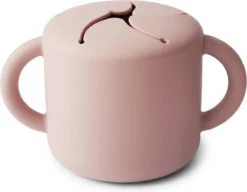 Boîte à Goûter En Silicone - Mushie - Avec Poignées - Rose Blush
