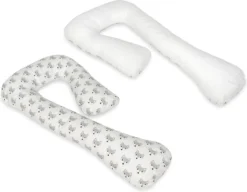 Coussin D'allaitement - Coussin De Maternité - Grand - 100% Coton - Renards - Blanc