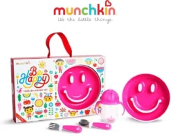 Munchkin Be Happy Toddler Set De Couverts Pour Kinder Rose - 4 Pièces 4