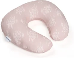 Doomoo Softy - Petit Coussin D'allaitement - Billes Ultra Fines Et Silencieuses - Coton Organique - 150 Cm - Misty Pink