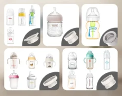 Chauffe-biberon D-essentials - Chauffe- Bébé Portable Pour Les Bébé En Route - Wit - 4 Adaptateurs - Convient Pour Dr. Brown's, AVENT, MADELA, NUK -Bébé Soldes Boutique 1200x949