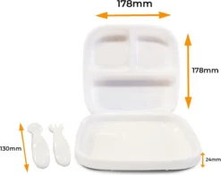 Deryan Quuby Microplaques Plaque Siliconen Avec Des Cuillères - Plaque Bébé - Le Blanc Service De Table Pour Les Enfants -Bébé Soldes Boutique 1200x950 1