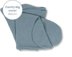 Doomoo Basics - Housse Comfy Big - Housse Pour Coussin D'allaitement Comfy Big - Coton Bio - 190 Cm - Tetra Blue