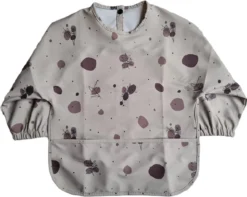Bavoir - Tablier - Imperméable - Avec Manche - Tablier Enfant - Bavoir Avec Manches - Déperlant - Artisanat - Tablier Klieder - Avec Bidon - 12 à 36 Mois - Beige Marron
