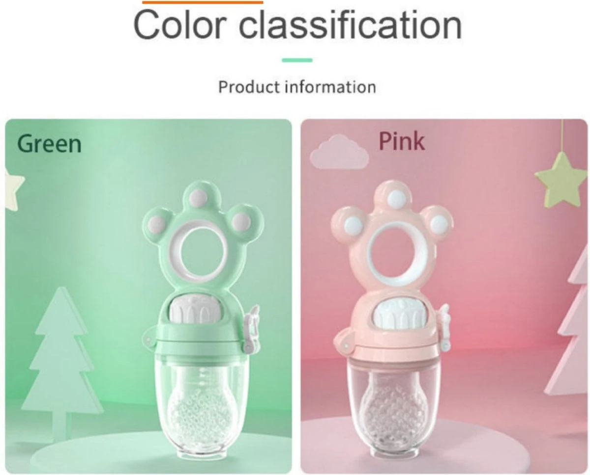 Pack De Démarrage Bébé Fruit Teat Avec 3 Tailles De Sacs Filet SML Avec Pendule De Sécurité 4 M + / VERT 7 Pack De Démarrage Bébé Fruit Teat Avec 3 Tailles De Sacs Filet SML Avec Pendule De Sécurité 4 M + / VERT – Image 7