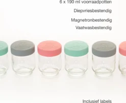 Kilner 65025017 Boîte Hermétique Alimentaire Rond Vase 0,19 L Multicolore, Transparent 6 Pièce(s) -Bébé Soldes Boutique 1200x975 3