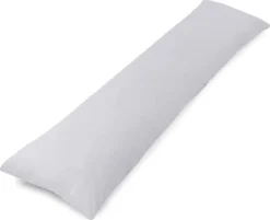 Oreiller De Couchage Latéral, 145 X 40 Cm, Oreiller De Couchage Avec Housse, Oreiller De Corps, Oreiller De Couchage Latéral, Oreiller De Confort Pour Adultes, Coton, Gris