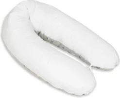 Coussin D'allaitement - Coussin De Grossesse - 100% Coton - Avec Ficelles - 145 Cm - Blanc / étoiles Grises Sur Gris - Blanc -Bébé Soldes Boutique 1200x983