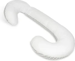 Coussin D'allaitement - Coussin De Grossesse - 100% Coton - Diamant Blanc/gris - Blanc -Bébé Soldes Boutique 1200x984 1