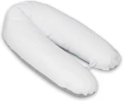 Coussin D'allaitement - Coussin De Grossesse - 100% Coton - Avec Ficelles - 145 Cm - Chats Et Coeurs - Blanc -Bébé Soldes Boutique 1200x986 3