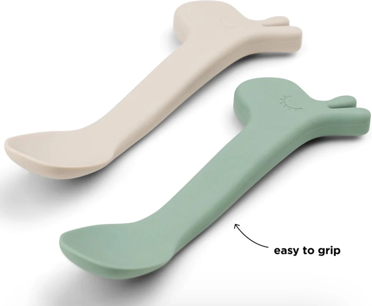 Lot De 2 Cuillères En Silicone - Lalee - Vert - Done By Deer 2 Lot De 2 Cuillères En Silicone - Lalee - Vert - Done By Deer – Image 2