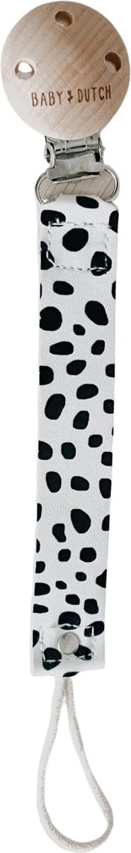 Baby Dutch - Cordon Sucette - Points - Cordon Sucette - Cuir - Cordon Sucette Cuir - Zwart Et Blanc - Pois - Approuvé Et Donc Sûr ! - Attache Tétine Garçon - Attache Tétine Fille
