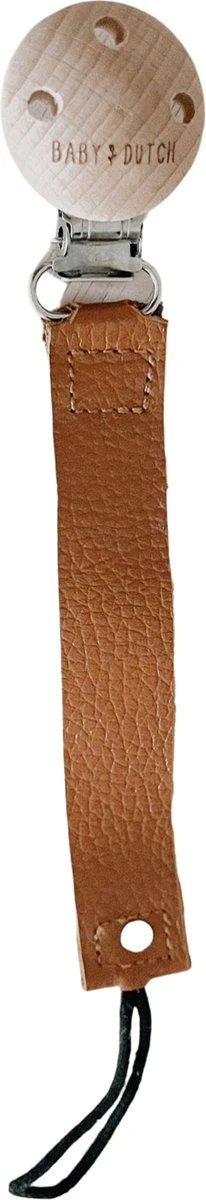 Baby Dutch - Attache Tétine - Cognac - Attache Tétine - Cuir - Approuvé Et Donc Sûr ! - Attache Tétine Garçon - Attache Tétine Fille