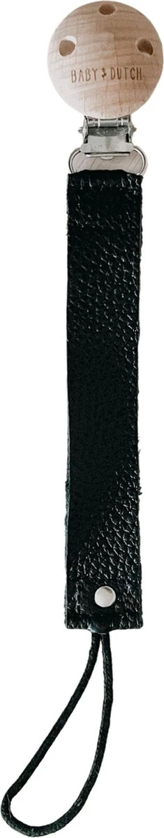 Baby Dutch - Sucette - Zwart - Sucette - Cuir - Approuvé Et Donc Sûr ! - Attache Tétine Garçon - Attache Tétine Fille