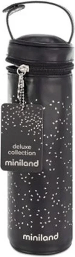Miniland | Housse Isotherme Pour Bouteilles Et Thermos | Porte-bouteille Isotherme | Collection Deluxe | Noir-argent Zwart