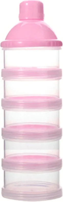 Babylatte® - Tour De Lait En Poudre - Sans BPA - Conteneurs De Stockage De Poudre Pour Bébé - Boîte Doseuse -- Tour De Poudre - Layette - Cadeau De Maternité - Rose - 5 Couches