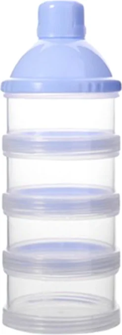 Babylatte® - Tour De Lait En Poudre - Sans BPA - Contenants De Stockage De Poudre Pour Bébé - Boîte Doseuse - Tour De Poudre - Layette - Cadeau De Maternité - Bleu - 4 Couches