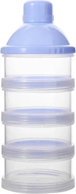 Lait En Poudre Boîte De Dosage - Tour De Lait En Poudre - Réservoir De Stockage De Lait En Poudre Pour Bébé - Boîte Voyage - Distributeur - Blauw - 4 Couches - Sans BPA