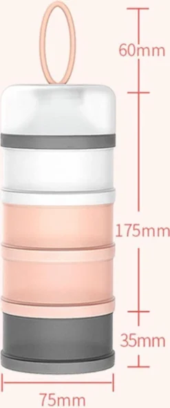 Tour De Lait En Poudre - Verseur - Emporter Avec Vous - Magasin - Lait En Poudre - Snacks - 4 Couches - Favoris De La Famille - Rose -Bébé Soldes Boutique 501x1200 1