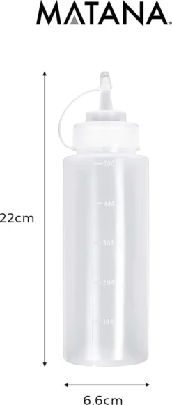4 Bouteilles à Presser Avec Bouchon (500 Ml) - Distributeur De Sauce Pour Ketchup, Sauces, Huile, Vinaigrettes - Geen De Fuite, Sans BPA -Bébé Soldes Boutique 510x1200