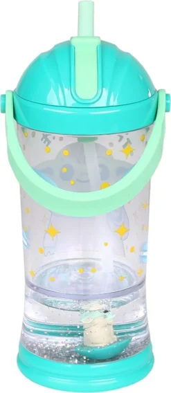 Disney Star Wars Bébé Yoda - Bouteille D'eau Avec Paille, Bouteille D'eau Liquide à Paillettes Et Figurine -Bébé Soldes Boutique 522x1200 1