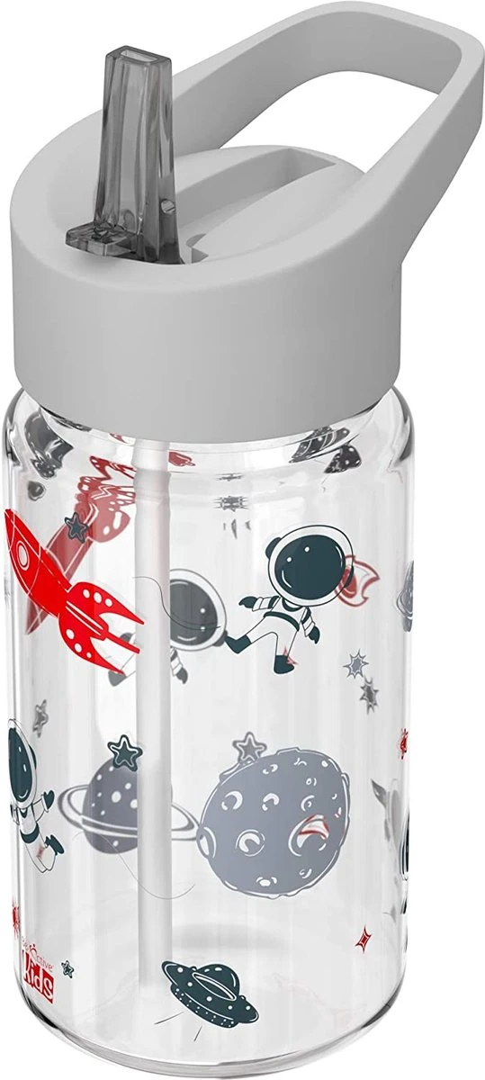 Be- Active Bouteille D'eau Pour Enfants Avec Paille, Sans BPA, Embout Pliable, 450 Ml, école, Filles, Garçons, Bouteilles De Sport (gris) 4 Be- Active Bouteille D'eau Pour Enfants Avec Paille, Sans BPA, Embout Pliable, 450 Ml, école, Filles, Garçons, Bouteilles De Sport (gris) – Image 4