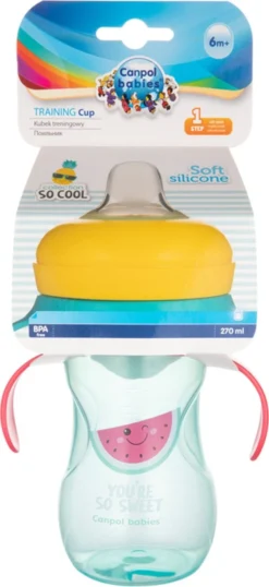Gobelet D'entraînement SO COOL Pour Bébés Canpol Avec Bec En Silicone 270 Ml, 6 Mois Et + Pastèque -Bébé Soldes Boutique 551x1200 1
