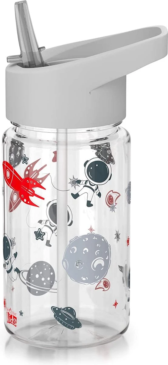 Be- Active Bouteille D'eau Pour Enfants Avec Paille, Sans BPA, Embout Pliable, 450 Ml, école, Filles, Garçons, Bouteilles De Sport (gris) 2 Be- Active Bouteille D'eau Pour Enfants Avec Paille, Sans BPA, Embout Pliable, 450 Ml, école, Filles, Garçons, Bouteilles De Sport (gris) – Image 2