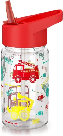 Be- Active Bouteille D'eau Pour Enfants Avec Paille, Sans BPA, Embout Pliable, 450 Ml, école, Filles, Garçons, Bouteilles De Sport (rouge) -Bébé Soldes Boutique 555x1200