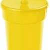Lot De 10 Gobelets Verrouillables Jaune 400 Ml Avec Paille - Gobelets Sport / Limonade - Bambins / Enfants