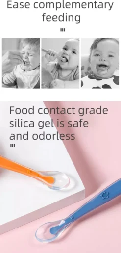 Cuillères Bébé - Premières Collations - Couverts à Couverts - Cuillère Pour Bébé - Cuillères En Siliconen - Couverts Pour Enfants - Set De 2 Cuillères à Soupe Sans BPA - Oranje -Bébé Soldes Boutique 574x1200