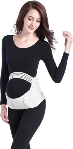 WiseGoods - Brace De Grossesse Premium - Ceinture De Soutien De Grossesse - Ceinture De Maternité - Orthèse Pelvienne - Ceinture Pelvienne - Douleur Au Dos - XL - Beige