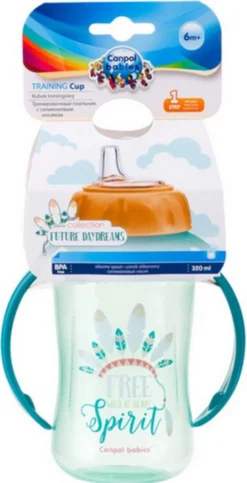 Canpol Babies FUTURE DAYDREAMS Gobelet D'Entraînement Avec Bec En Silicone 320ml - 6m+ 6+ Paniers