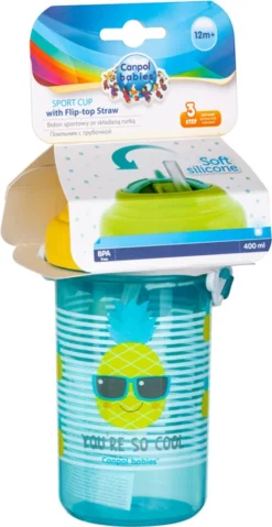 Bébés Canpol | Bouteille D'eau Avec Tube En Silicone Pliable | 400 Ml | Trop Cool | Jaune 12+ Mois -Bébé Soldes Boutique 619x1200 2